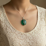 Green Onyx facetted 925 Sterling Silver Pendant