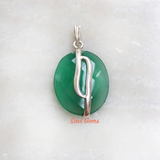 Facetted Green Onyx Sterling Silver Pendant