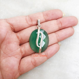 Facetted Green Onyx Sterling Silver Pendant