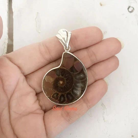 Ammonite Sterling Silver Pendant