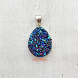 Titanium Druzy Sterling Silver Pendant