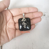 Opalite & Snowflake Obsidian Sterling Silver Pendant