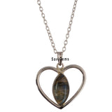 Labradorite Heart Sterling Silver Pendant