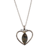 Labradorite Heart Sterling Silver Pendant