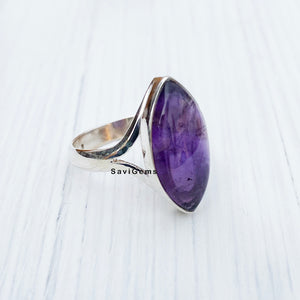 Amethyst Marquise 925 Sterling Silver Ring
