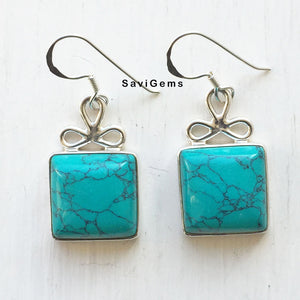 Turquoise Bow Sterling Silver Earring