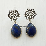 Lapis Lazuli Honeycomb Sterling Silver Earring