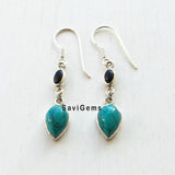 Black Onyx & Turquoise Sterling Silver Earring