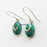 Malachite Simple Sterling Silver Earring