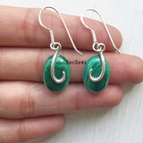 Malachite Simple Sterling Silver Earring