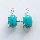 Turquoise Prong Sterling Silver Earring