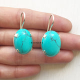 Turquoise Prong Sterling Silver Earring