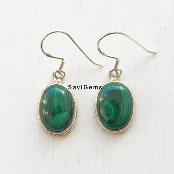 Malachite Bold Sterling Silver Earring