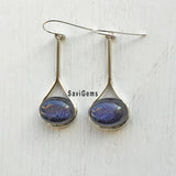 Blue Sunstone Hanging Sterling Silver Earring