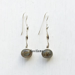 Labradorite Twisted Sterling Silver Earring