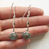 Labradorite Twisted Sterling Silver Earring