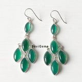 Green Onyx Chandelier Sterling Silver Earring