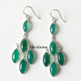 Green Onyx Chandelier Sterling Silver Earring