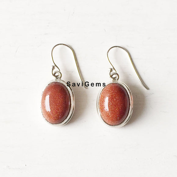 Golden Sunstone Sterling Silver Earring