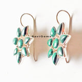 Malachite Flower Sterling Silver Earring