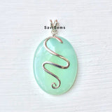 Aqua Chalcedony Snake Sterling Silver pendant