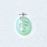 Aqua Chalcedony Snake Sterling Silver pendant