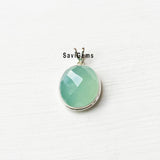 Aqua Chalcedony Facetted Sterling Silver Pendant