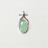 Aqua Chalcedony Twisted Sterling Silver pendant