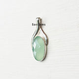 Aqua Chalcedony Twisted Sterling Silver pendant