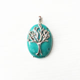 Turquoise Tree Of Life Sterling Silver Pendant