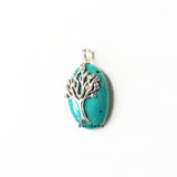 Turquoise Tree Of Life Sterling Silver Pendant