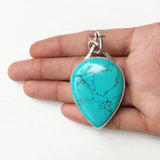 Turquoise Knotted Sterling Silver Pendant