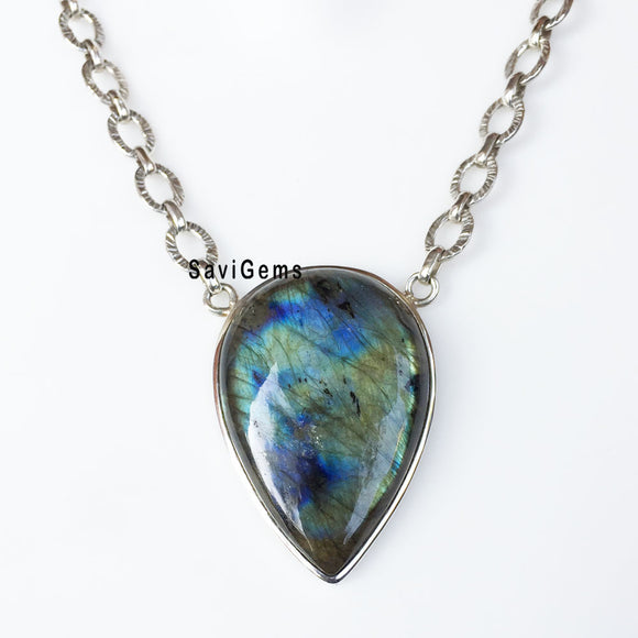 Labradorite Silver Necklace