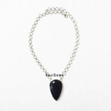 Black Onyx Facetted Silver Necklace