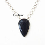 Black Onyx Facetted Silver Necklace
