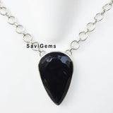 Black Onyx Facetted Silver Necklace