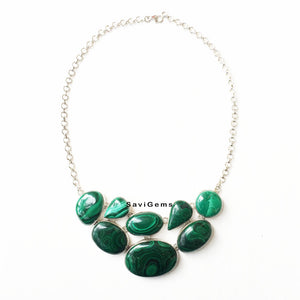 Malachite Silver Necklace