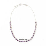 Amethyst Facetted Sterling Silver Necklace