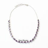 Amethyst Facetted Sterling Silver Necklace