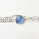 Dichroic Glass Sterling Silver Bracelet