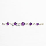 Amethyst Round Sterling Silver Bracelet