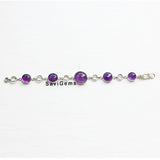 Amethyst Round Sterling Silver Bracelet