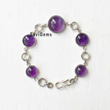 Amethyst Round Sterling Silver Bracelet