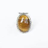 Tiger's Eye Knotted Sterling Silver Ring