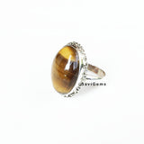 Tiger's Eye Knotted Sterling Silver Ring