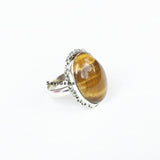 Tiger's Eye Knotted Sterling Silver Ring