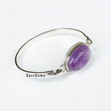 Amethyst Facetted Sterling Silver Openable Bangle
