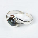 Labradorite Adjustable Sterling Silver Bangle