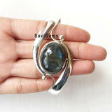 Labradorite Adjustable Sterling Silver Bangle