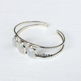 Rainbow Moonstone Adjustable Sterling Silver Bangle